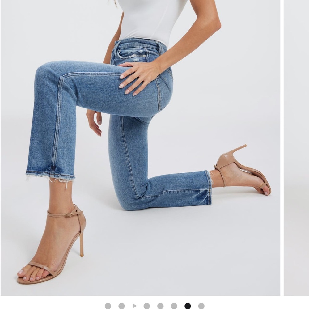 Good American Good Curve High Waist Straight Leg Jeans